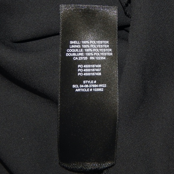 Wilfred Black Pleated Flowy Dress A-Line Shift Long Sleeve V-Neck Size Large - Picture 9 of 9